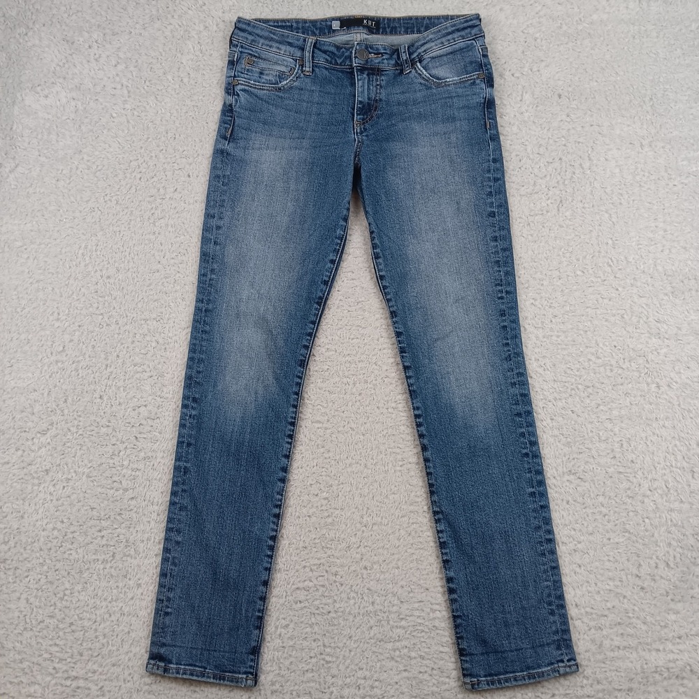 Kut from the Kloth Jean Catherine Boyfriend Women 4 Blue Medium Wash Stretch